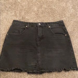 Black jean miniskirt